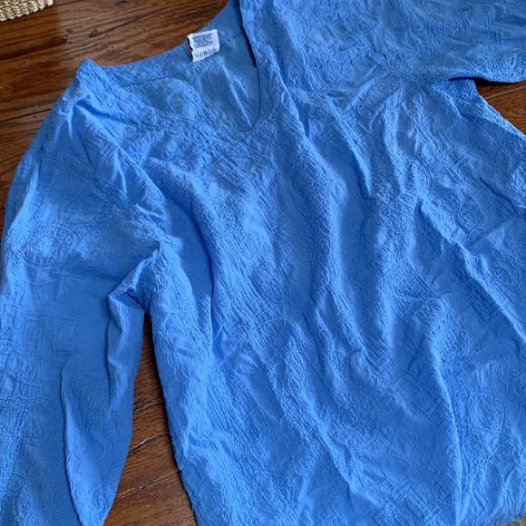 Sea Breeze of California V-neck Swim Cover Up Top Periwinkle Blue USA Size Large - Picture 8 of 8